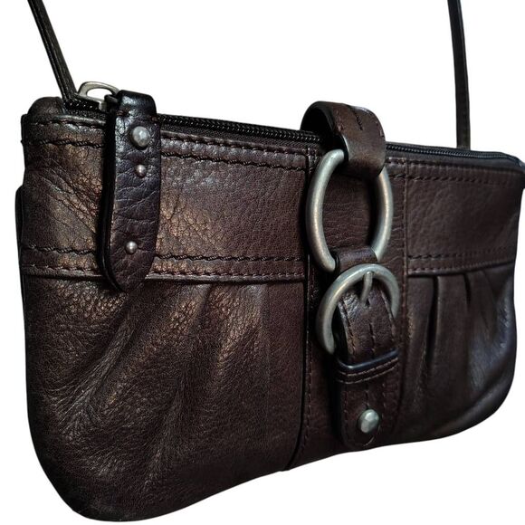 Sigrid Olsen Brown Leather Small Crossbody Bag – Multi-Pocket Interior, Magnetic - Picture 3 of 8